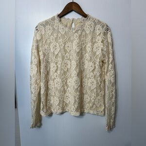 Mystree Cream Lace Blouse Size Large